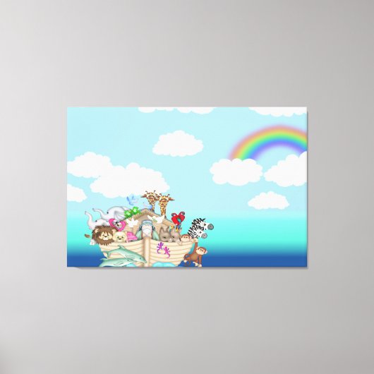 Noah's Ark Baby kwekerij Art Wall Canvas (Voorkant)