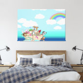 Noah's Ark Baby kwekerij Art Wall Canvas Afdruk (Insitu (Slaapkamer))