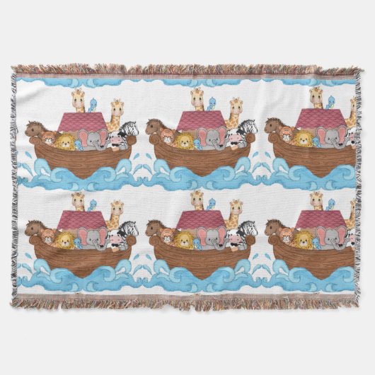 Noah's Ark Baby Nursery Wieg Throw Blanket Deken (Voorkant)