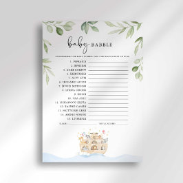 Noah's Ark Baby shower Baby Babble Spel Kaart