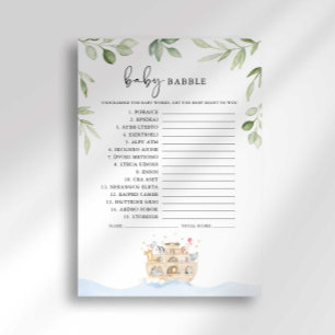 Noah's Ark Baby shower Baby Babble Spel Kaart