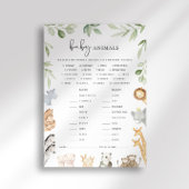 Noah's Ark Baby shower Baby Dier Match Spel Kaart