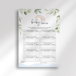 Noah's Ark Baby shower Baby Trivia Spel Kaart