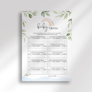 Noah's Ark Baby shower Baby Trivia Spel Kaart