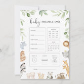 Noah's Ark Baby shower Baby voorspellingen spel Kaart (Voorkant)