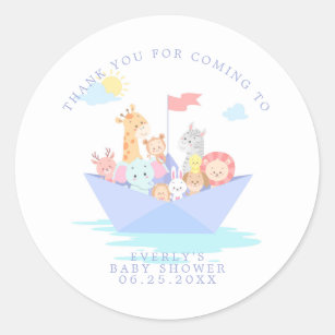 Noah's Ark Baby shower Bedankt Ronde Sticker