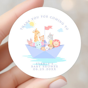 Noah's Ark Baby shower Bedankt Ronde Sticker