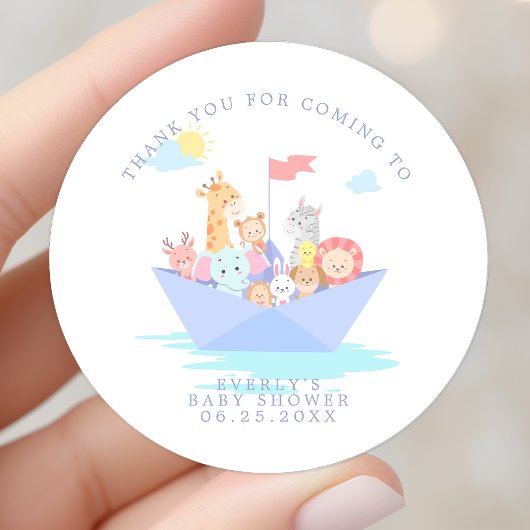 Noah's Ark Baby shower Bedankt Ronde Sticker