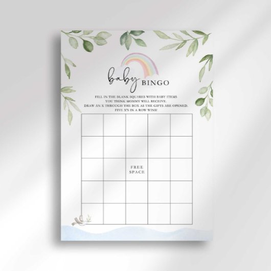 Noah's Ark Baby shower Bingo Spel Kaart