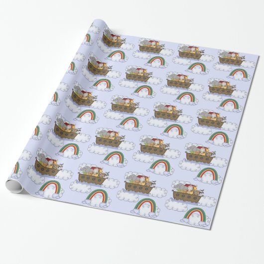 Noah's Ark Baby shower Cadeaupapier (Uitgerold)