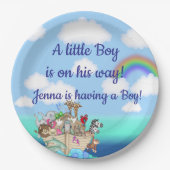 Noah's Ark Baby shower Favoriet Papieren Bordje (Voorkant)
