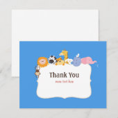 Noahs Ark Baby shower Hartelijk dank Bedankkaart (Voorkant / Achterkant)