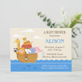 Noah's Ark Baby shower Invite Kaart (Staand voorkant)