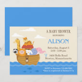 Noah's Ark Baby shower Invite Kaart (Voorkant / Achterkant)