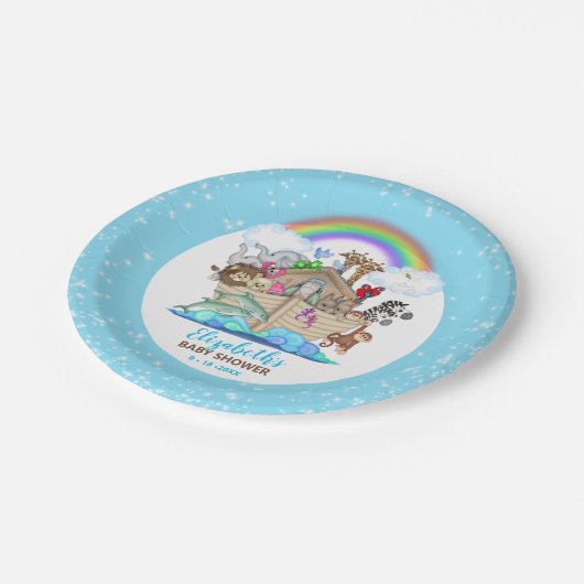 Noah's Ark Baby shower Paper Borden Papieren Bordje (Gekanteld)