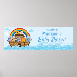 Noah's Ark Baby shower Party Banner Poster