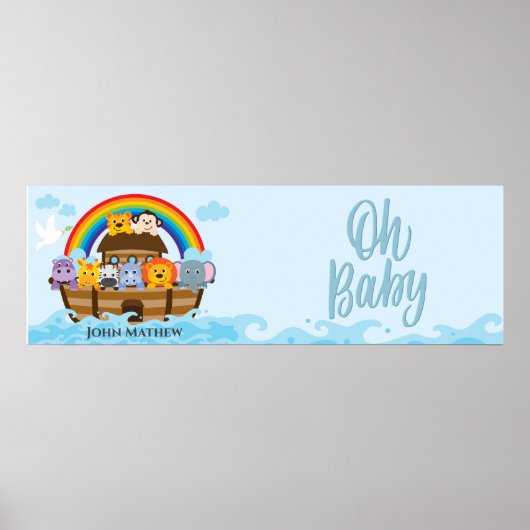 Noah's Ark Baby shower Party Banner Poster (Voorkant)