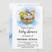 Noah's Ark Baby shower Uitnodiging (Voorkant / Achterkant)