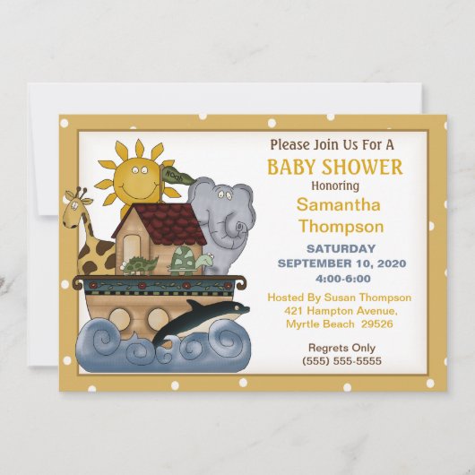 Noah's Ark Baby shower Uitnodiging (Voorkant)
