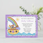 Noahs Ark Baby shower Uitnodiging (Staand voorkant)