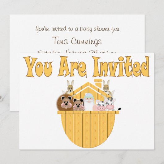 Noah's Ark Baby shower Uitnodiging (Voorkant / Achterkant)