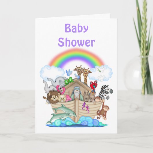 Noah's Ark Baby shower Uitnodiging (Voorkant)