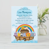 Noah's Ark Baby shower Uitnodiging (Staand voorkant)