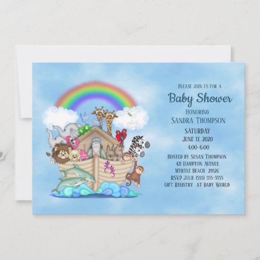 Noah's Ark Baby shower Uitnodiging (Voorkant)