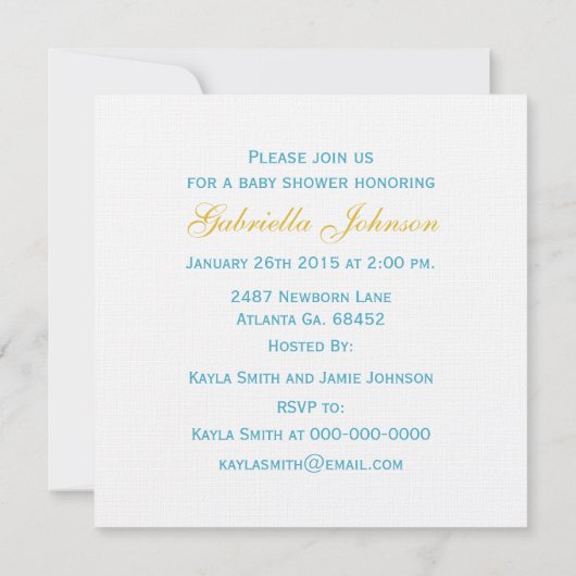 Noah's Ark Baby shower Uitnodiging (Achterkant)