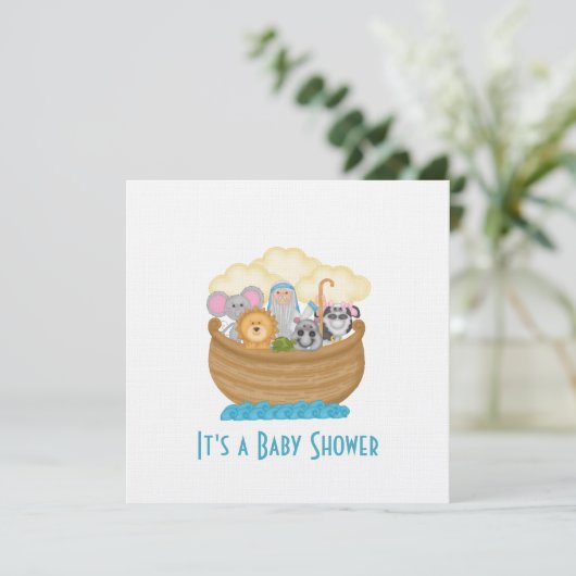 Noah's Ark Baby shower Uitnodiging (Staand voorkant)