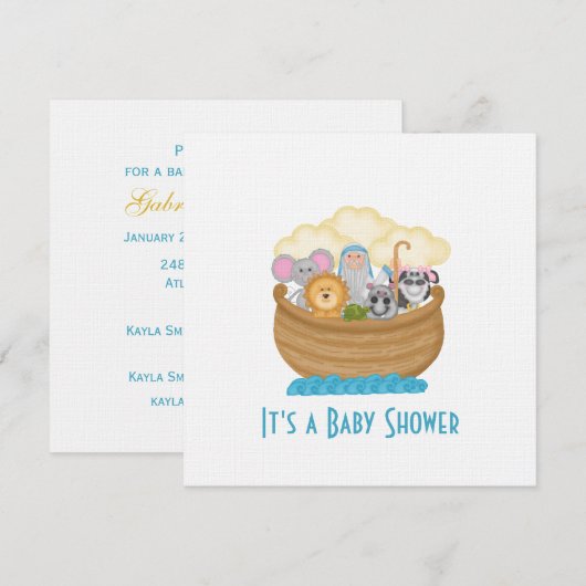 Noah's Ark Baby shower Uitnodiging (Voorkant / Achterkant)