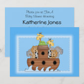 Noah's Ark Baby shower Uitnodiging (Voorkant / Achterkant)