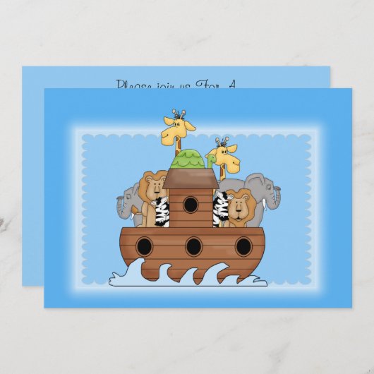 Noah's Ark Baby shower Uitnodiging (Voorkant / Achterkant)