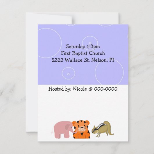 Noah's Ark Baby shower Uitnodiging (Achterkant)