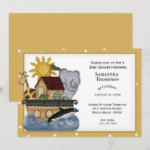 Noah's Ark Baby shower Uitnodiging (Voorkant / Achterkant)