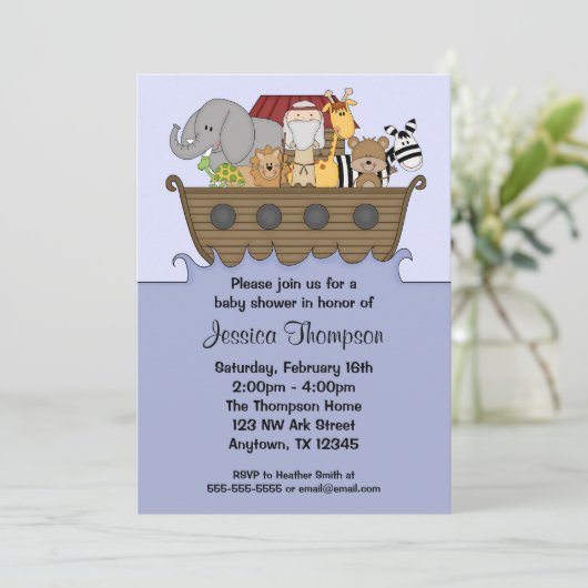 Noah's Ark Baby Shower-uitvindingen Kaart (Staand voorkant)