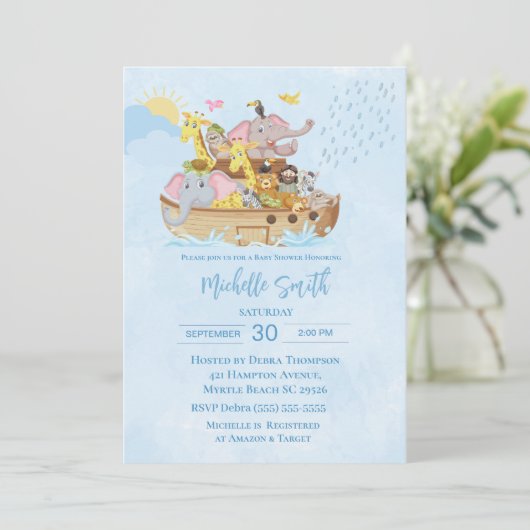 Noah's Ark Baby Shower-uitvindingen Kaart (Staand voorkant)