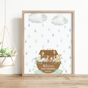 Noah's Ark Baby shower Vingerafdrukken Gastenboek Poster