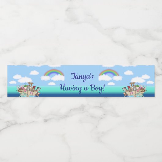 Noah's Ark Baby shower Waterflesetiketten Waterfles Etiket (Enkel label)