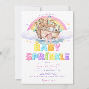 Noah's Ark Baby Sprinkle Glitter Regenboog Kaart