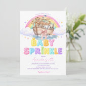 Noah's Ark Baby Sprinkle Glitter Regenboog  Kaart (Staand voorkant)
