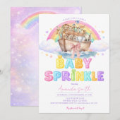 Noah's Ark Baby Sprinkle Glitter Regenboog  Kaart (Voorkant / Achterkant)