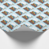 Noah's Ark Baptism, Boy Blue Cadeaupapier (Hoek)