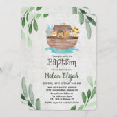Noah's Ark Baptism uitnodiging (Voorkant / Achterkant)
