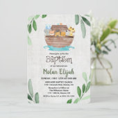 Noah's Ark Baptism uitnodiging (Staand voorkant)