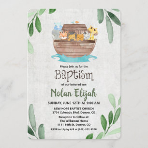 Noah's Ark Baptism uitnodiging