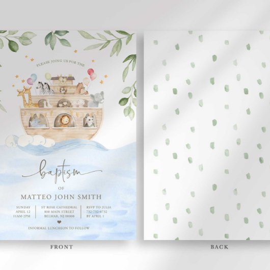 Noah's Ark Baptism uitnodiging