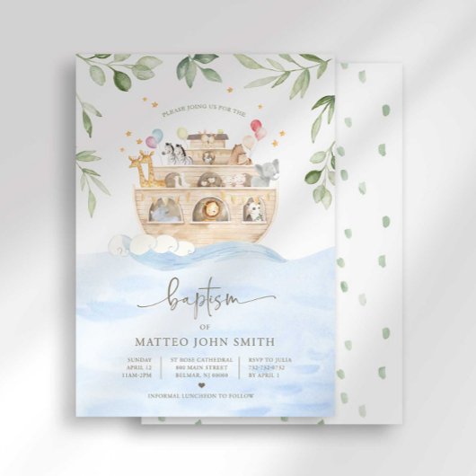 Noah's Ark Baptism uitnodiging