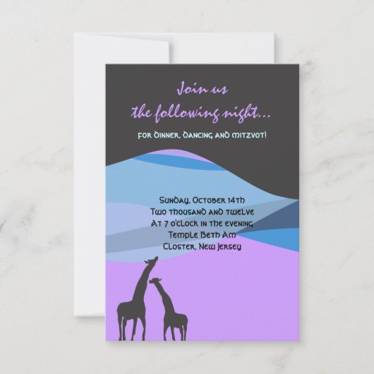 Noah's Ark Bar Bat Mitzvah Reception Party-kaart Kaart (Voorkant)