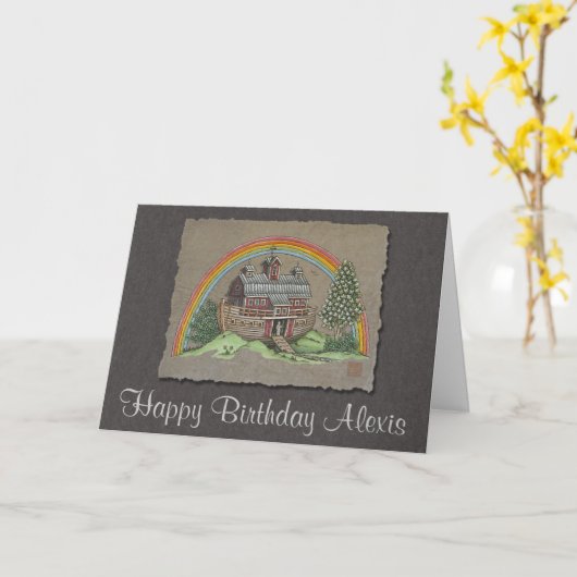 Noah's Ark Barn Kaart (Gele Bloem)